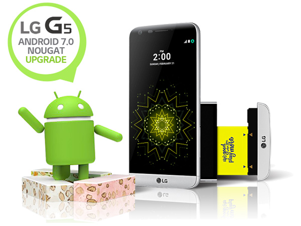 LG G5, aggiornamento ad Android 7.0 Nougat