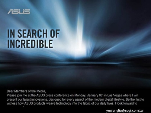 Asus, invito evento 6 gennaio 2014