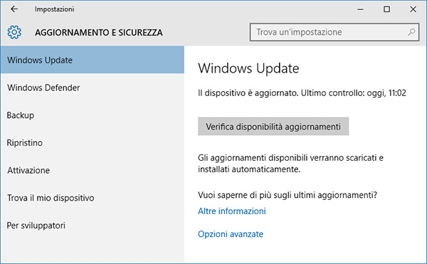 Come installare Windows 10 Anniversary Update