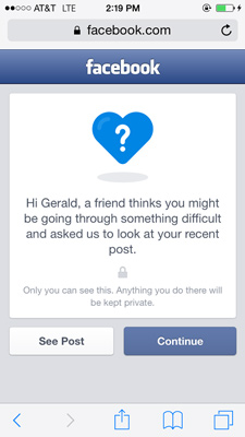 Facebook, tool per la prevenzione dei suicidi