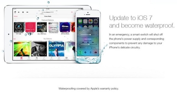 iOS 7 banner pubblicitario falso