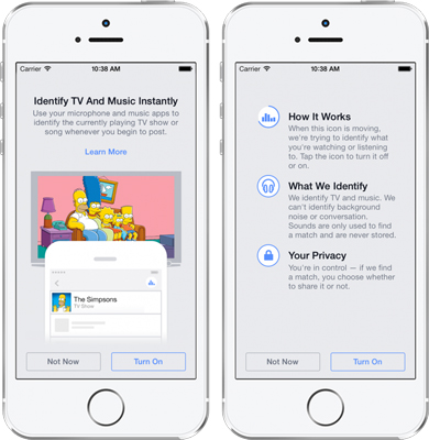 Facebook, nuova funzione di riconoscimento musicale