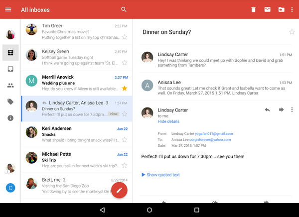 Gmail, Conversation View e All Inboxes
