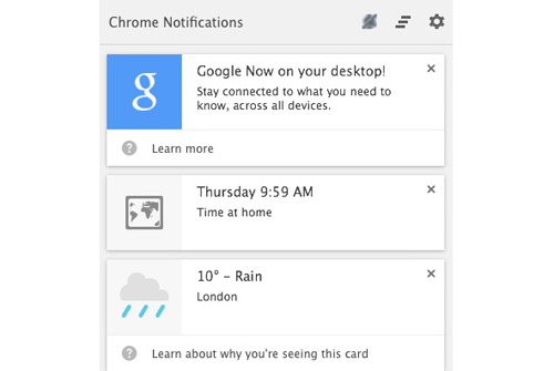 Google Now, Chrome