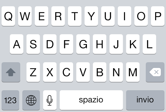iOS 7.1 beta 3, tastiera