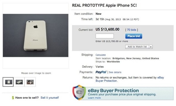iPhone 5C asta eBay