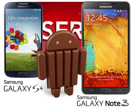 Samsung Galaxy S4, Note 3, Android 4.4 KitKat