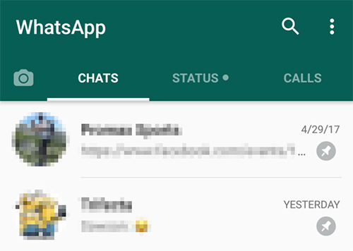 WhatsApp, nuove conversazioni preferite