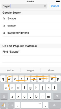 Swype, tastiera per iOS 8
