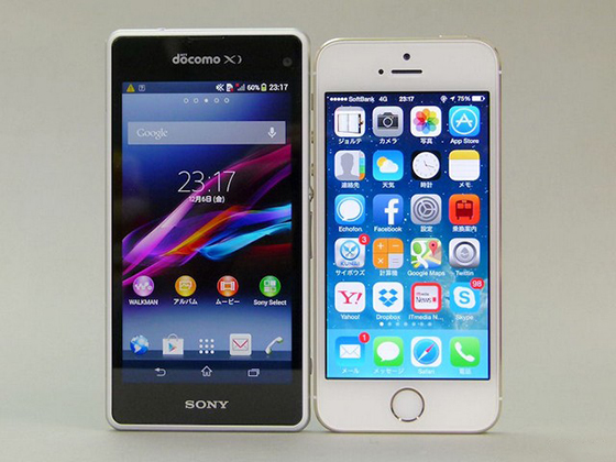 Sony Xperia Z1f, iPhone 5S