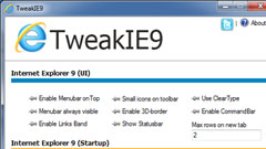 TweakIE9, personalizzare Internet Explorer 9 