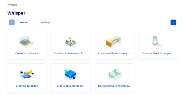 Pannello di configurazione di OVHcloud