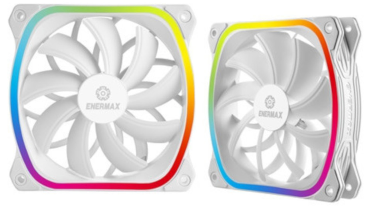 ENERMAX, ventole SquA RGB White: forma originale e con dettagli luminosi ricercati