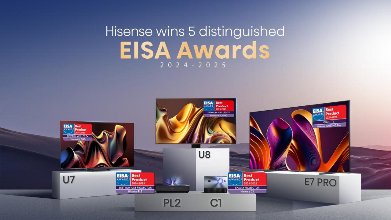 Hisense conquista l'EISA: riconoscimenti per TV e proiettori all'avanguardia