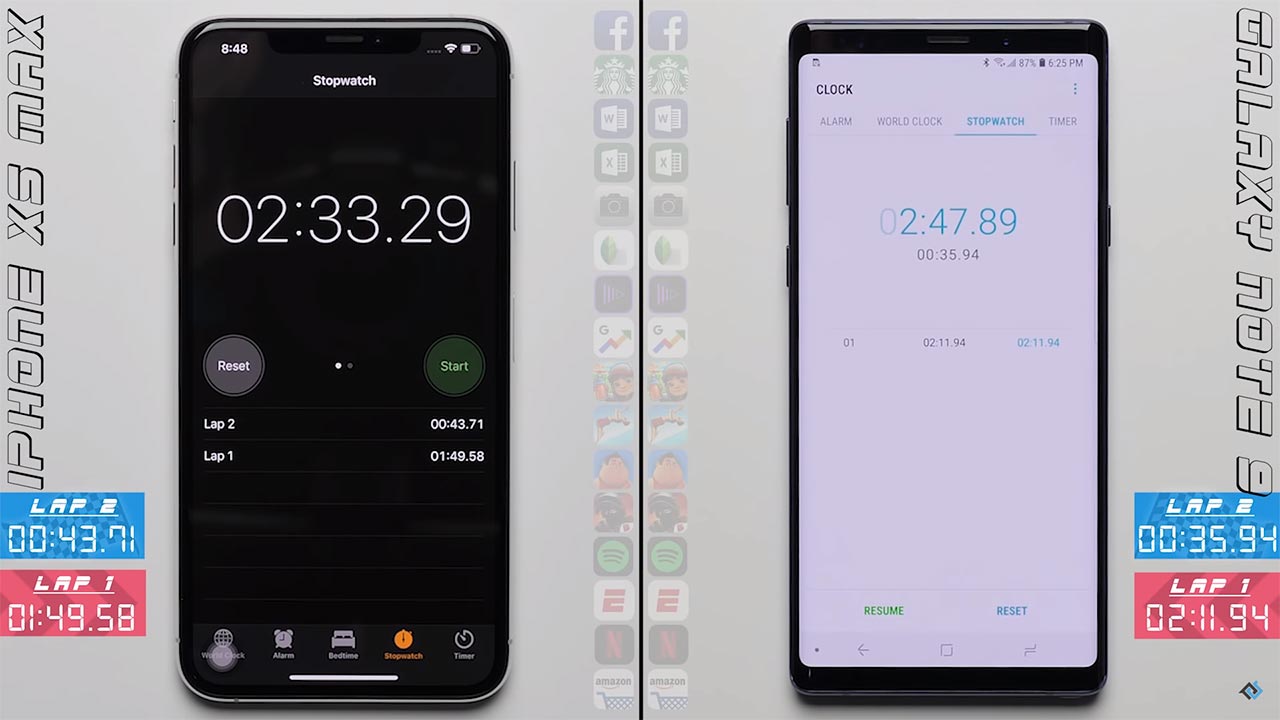 Samsung Galaxy Note 9 contro Apple iPhone XS Max: chi &egrave; il Re della velocit&agrave;? Ecco il video