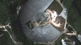 Lo smantellamento del radiotelescopio di Arecibo visto dallo Spazio