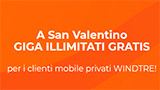 WindTre regala un giorno di Giga gratis a San Valentino, dopo i disservizi dei giorni scorsi