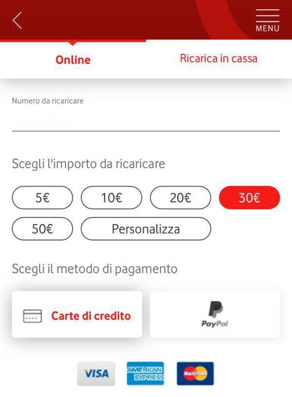 Vodafone permette ora di ricaricare il credito anche solo di 1 Euro! Ecco  la novità