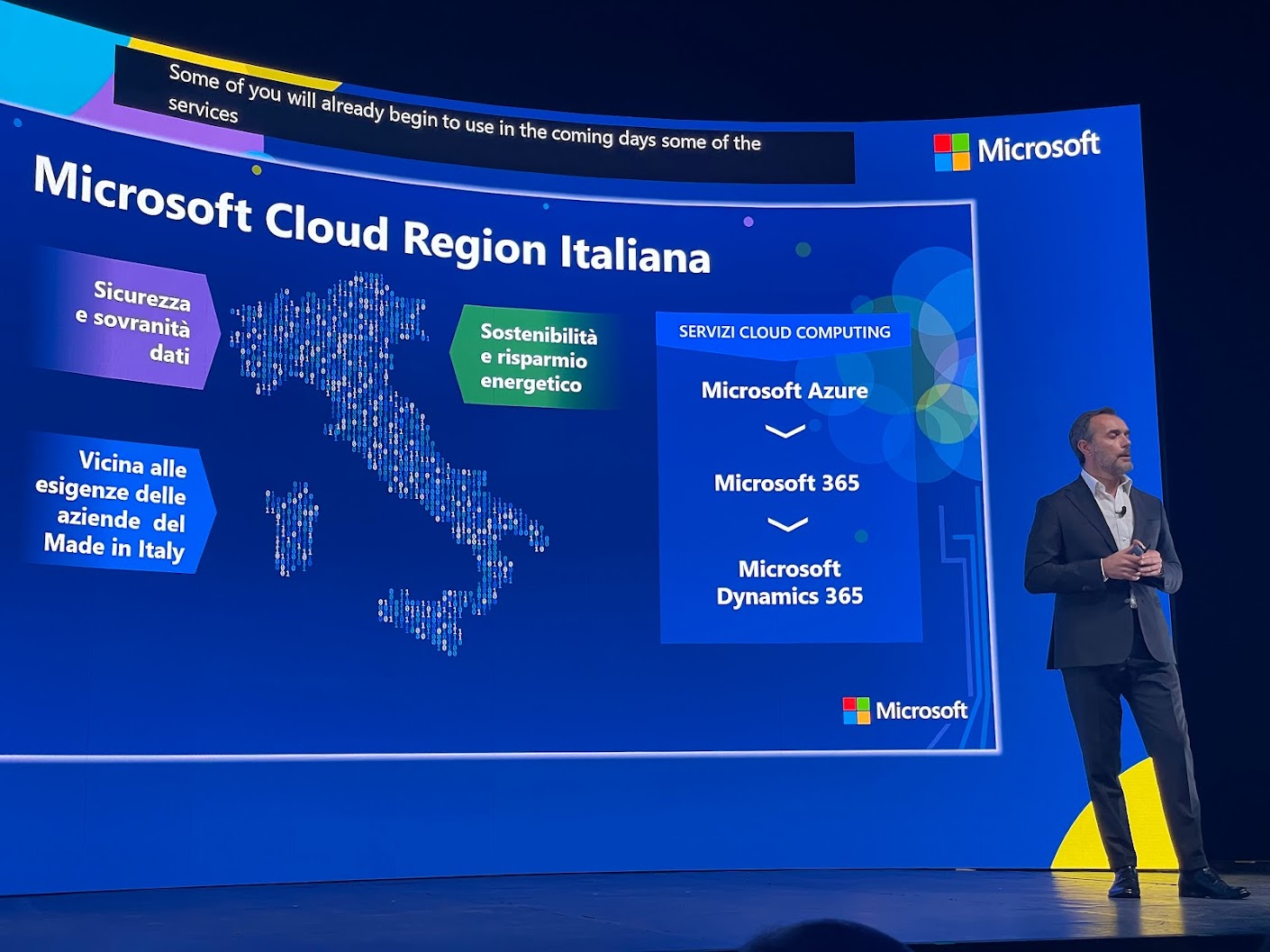 Azure cloud region italia.
