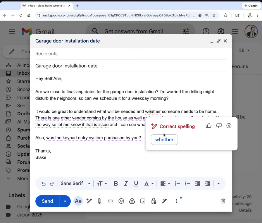 Gmailproofread