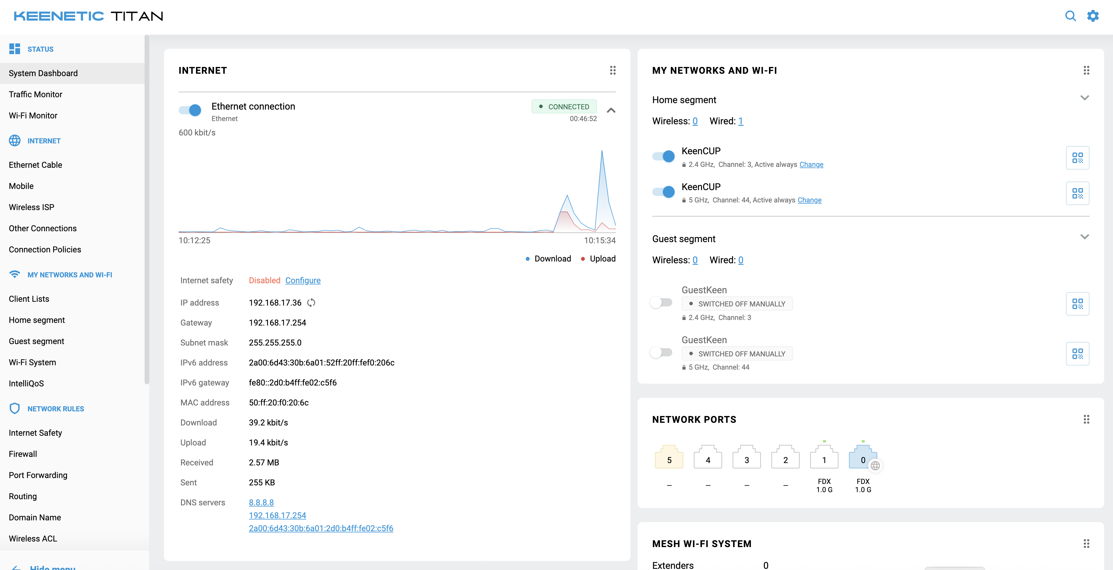 KeeneticOs Dashboard