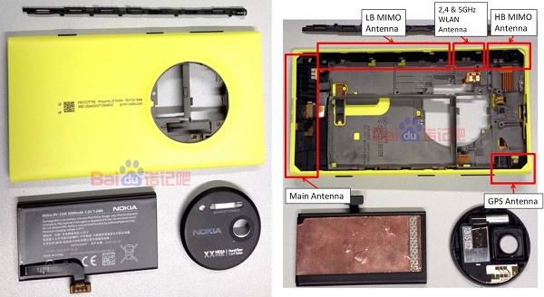 Nokia Lumia 1020 Teardown interno