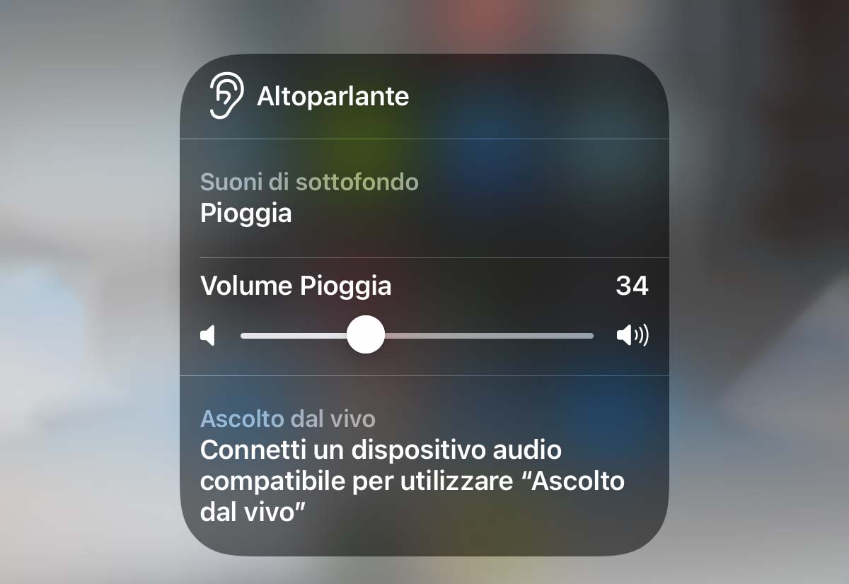 Pioggia in sottofondo