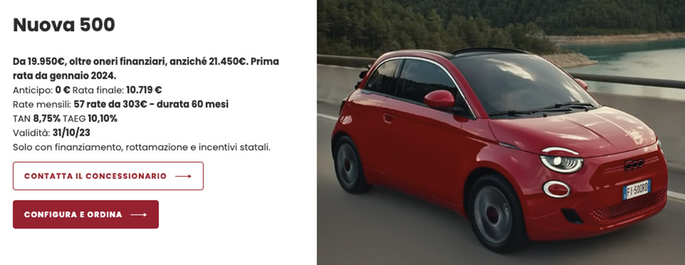 Fiat 500e Red