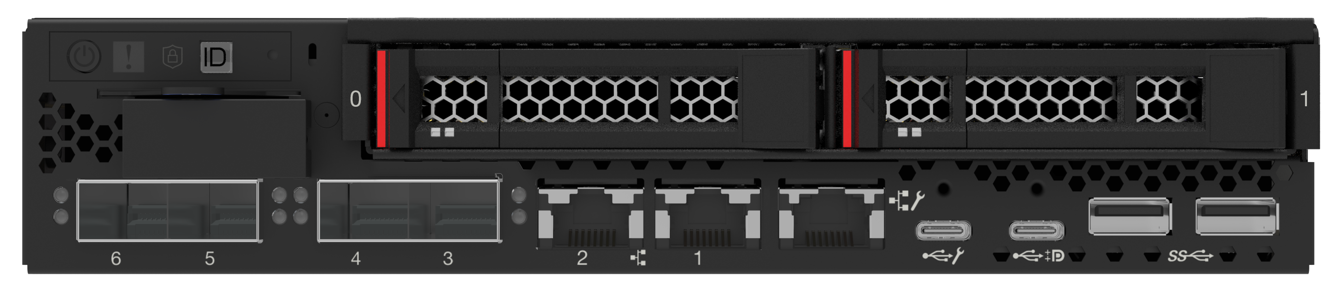 SE350 V2 1U Hakuba front view 2.5in drives SFP port