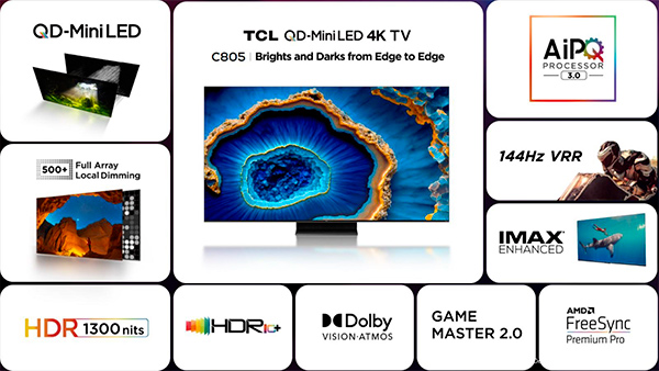 TCL 85C80 Mini LED QLED da 880 zone