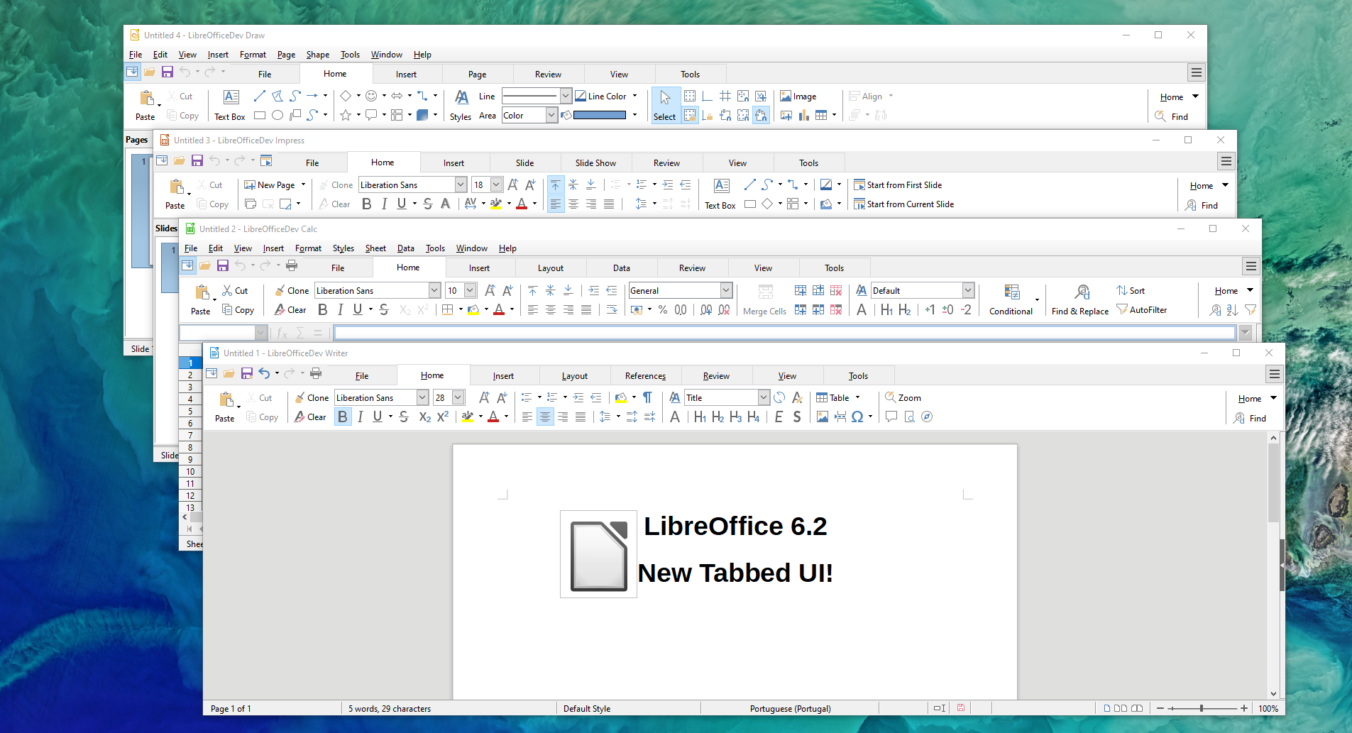 LibreOffice 6.2: interfaccia a schede