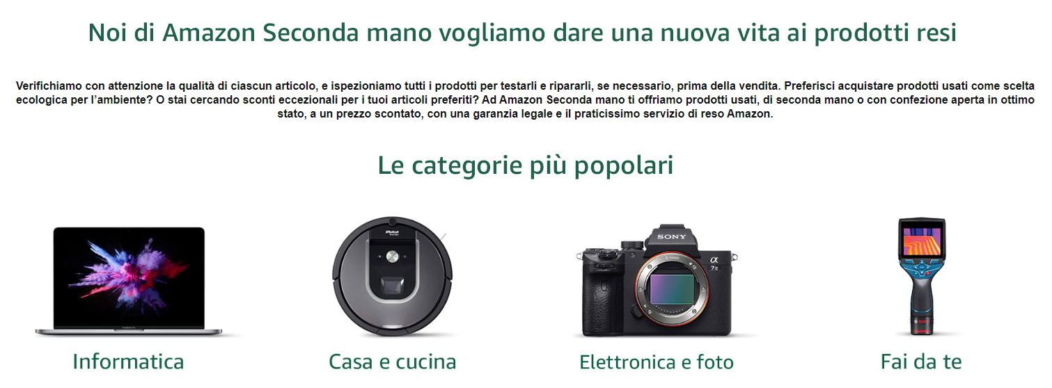 Seconda mano: prodotti resi come nuovi ed usato di qualità