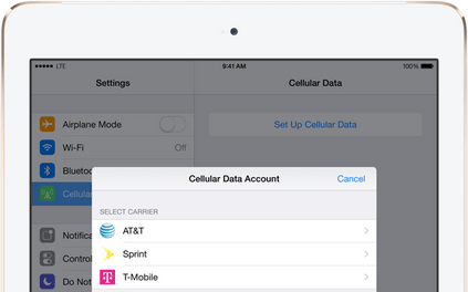 iPad Air 2: Apple SIM