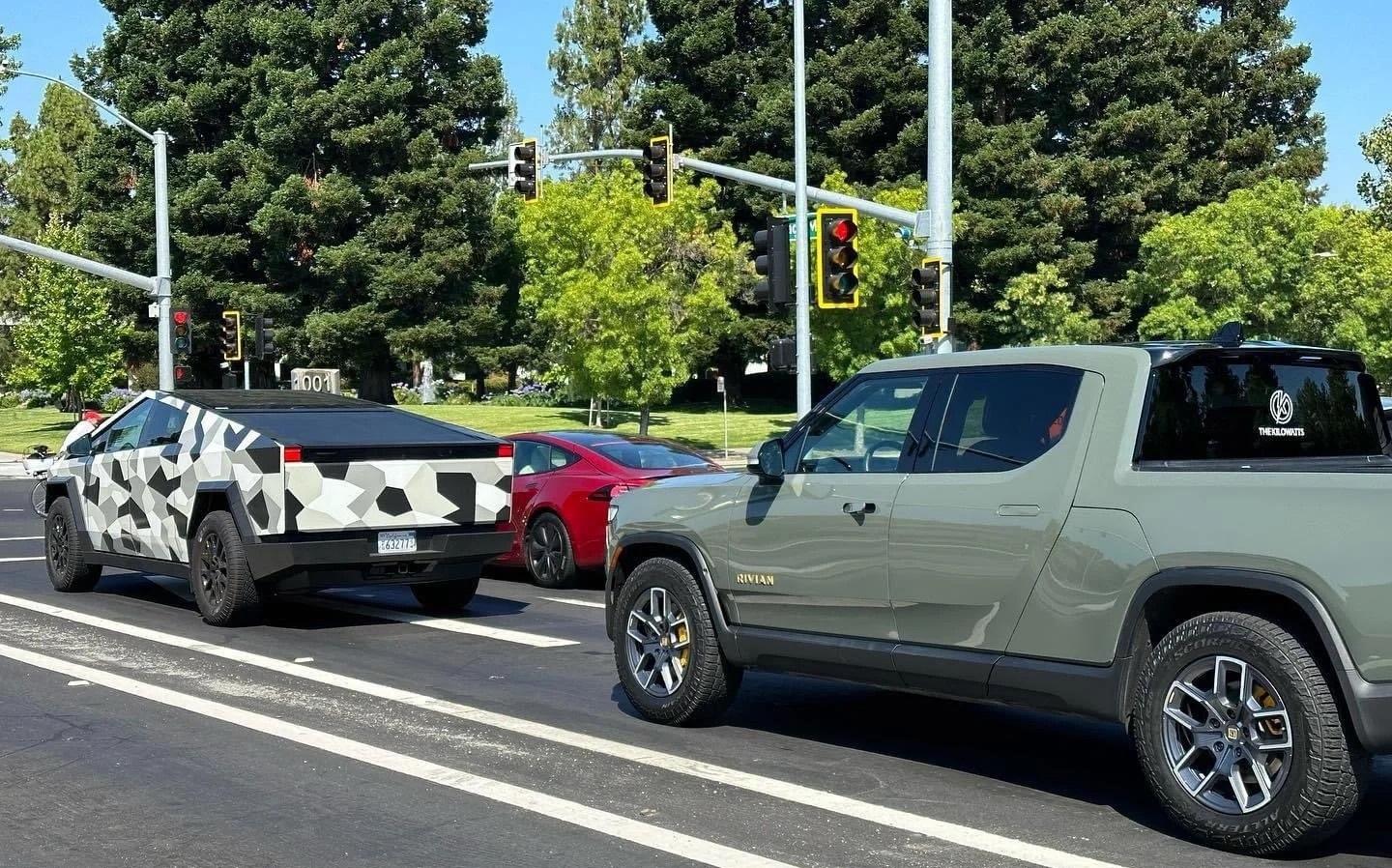 Rivian crash test guardrail