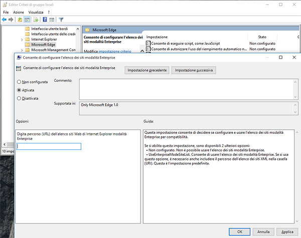 Come eseguire automaticamente Internet Explorer 11 con siti non compatibili su Microsoft Edge