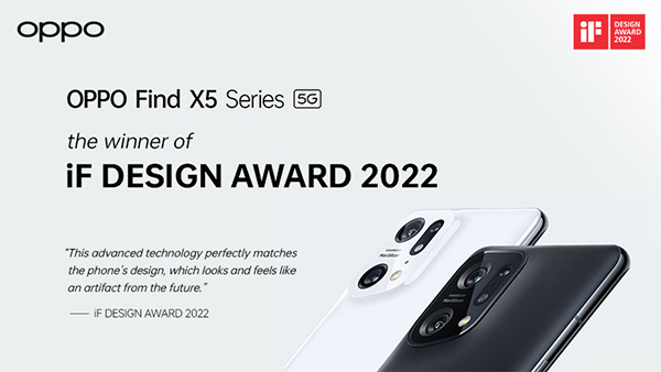 OPPO, la serie Find X5 ha vinto l'iF DESIGN AWARD 2022