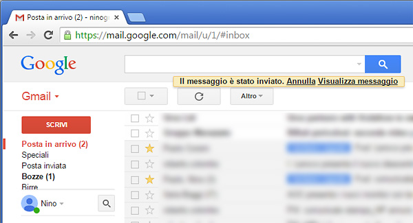 Gmail, Annulla invio