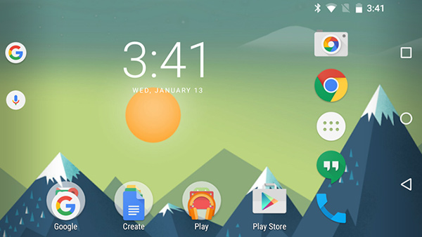 Google Now Launcher, modalit landscape