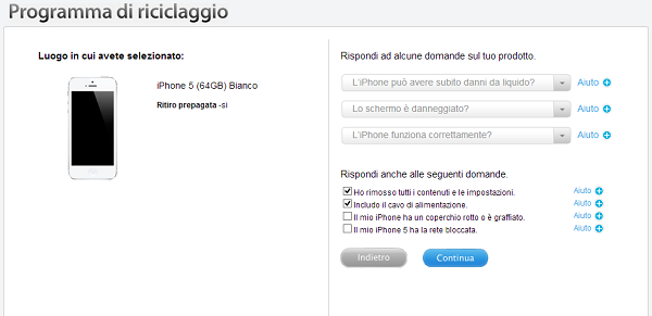 iPhone questionario online