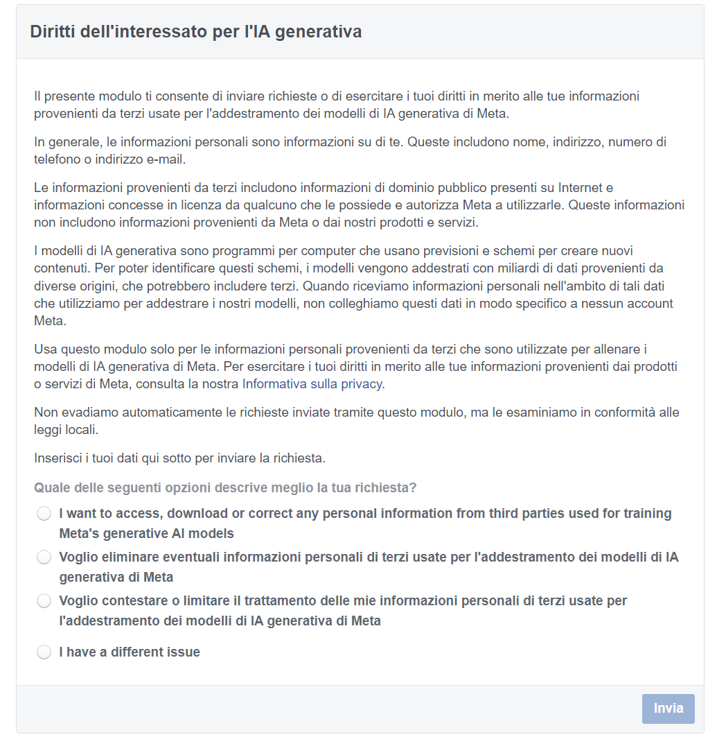 meta opt out IA
