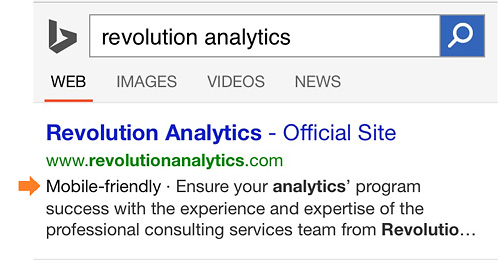 Bing, Mobile-friendly tag