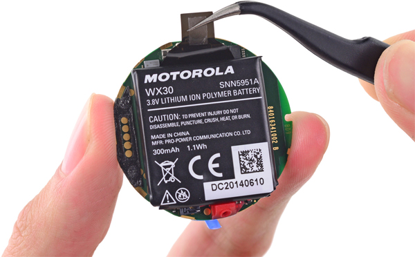 Motorola Moto 360, batteria