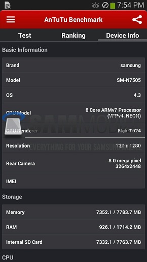Samsung Galaxy Note 3 Neo, specifiche tecniche