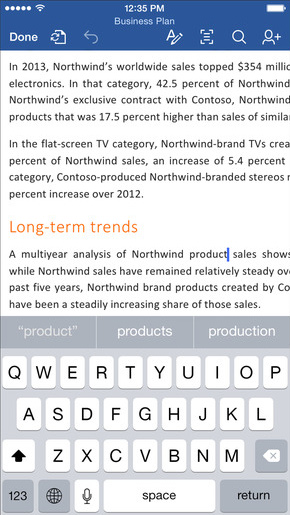 Microsoft Word su iPhone