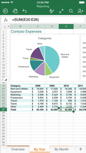 Microsoft Excel su iPhone