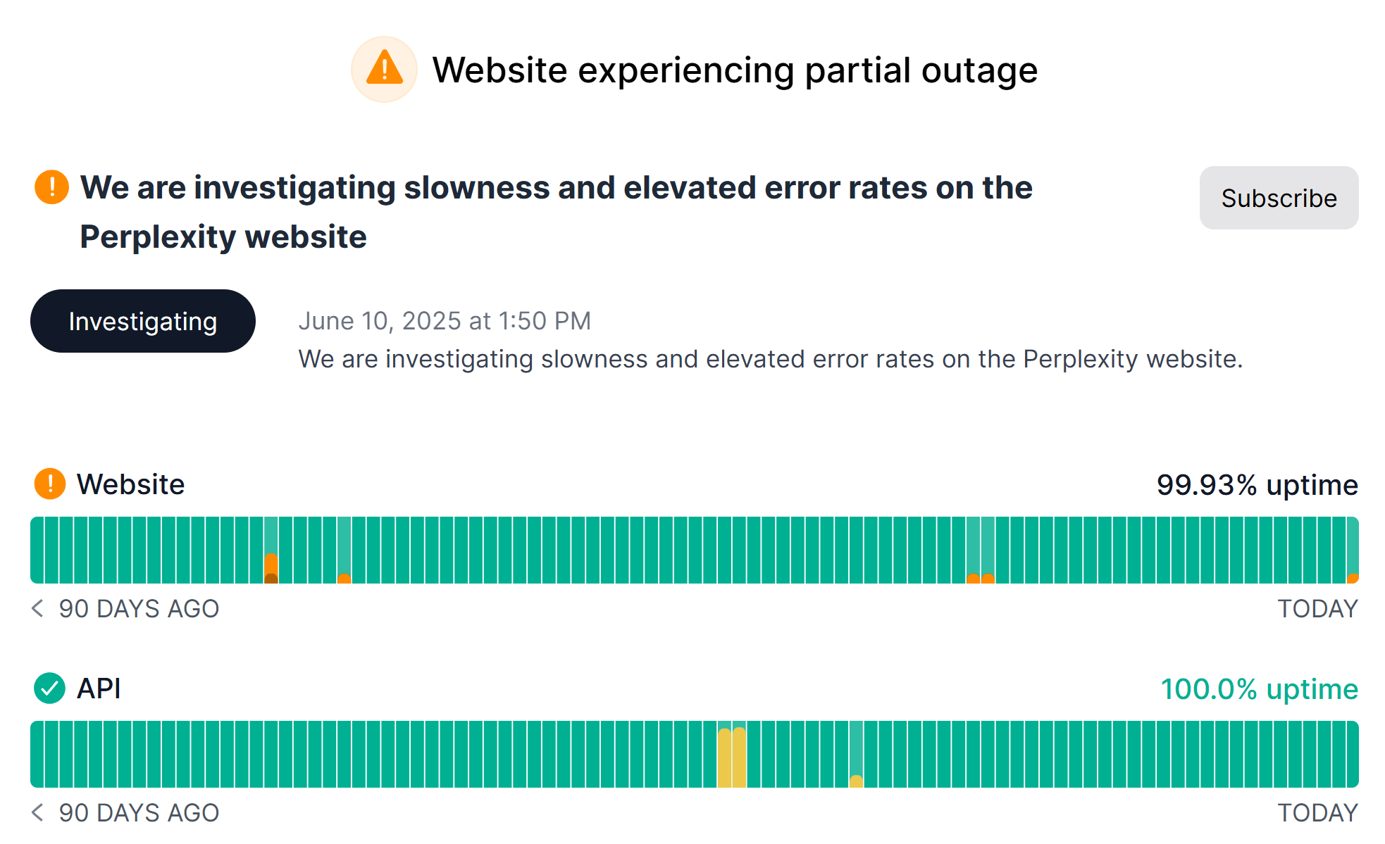 Perplexity Down