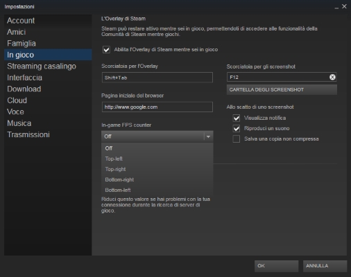 Steam In-game FPS counter