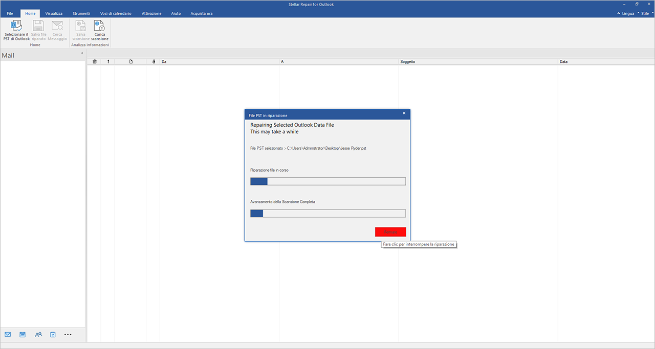 strumento di riparazione di file PST di Outlook