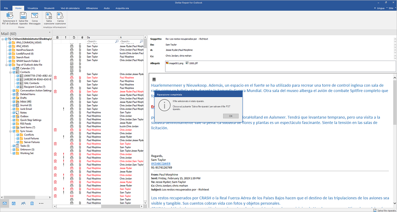 strumento di riparazione di file PST di Outlook