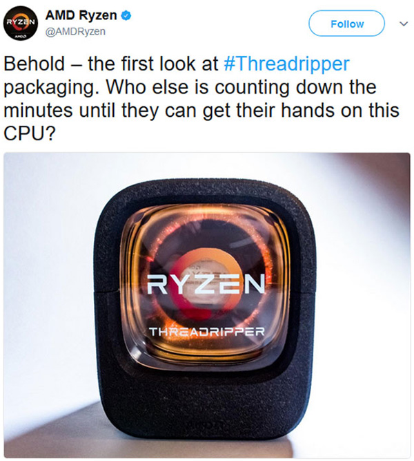 AMD mostra il box delle CPU Ryzen Threadripper: il debutto è vicino ...